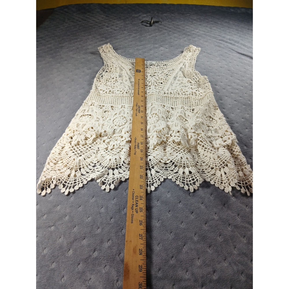 Simply Noelle - Layered Open Knit Lace Top S/M. WesternFestival. Fairy Core Boho - Picture 4 of 7